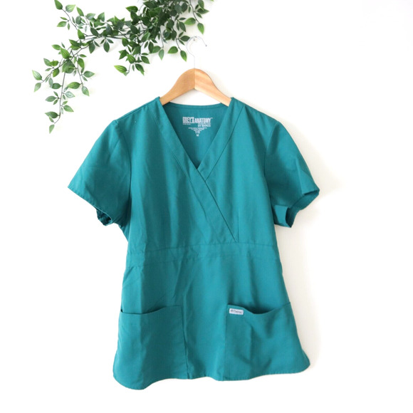 Grey's Anatomy by Barco Green Short Sleeve Scrub Top Size Medium - Picture 1 of 4